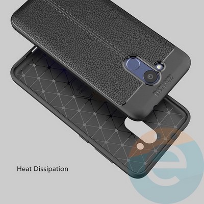 Накладка силиконовая 360 с кожаными вставками на Samsung Galaxy J4 2018 серая - фото 16981