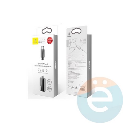 Переходник Baseus CATL40-01 с Type-C (ПАПА) на Type-C (МАМА) + 3.5mm черный - фото 19616