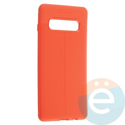 Накладка силиконовая 360 с кожаными вставками на Samsung Galaxy S10 Plus красная - фото 19905