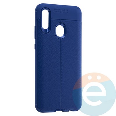 Накладка силиконовая 360 с кожаными вставками на Huawei P Smart 2019/Honor 10 Lite синяя - фото 19923