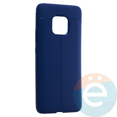 Накладка силиконовая 360 с кожаными вставками на Huawei Mate 20 Pro синяя - фото 19925