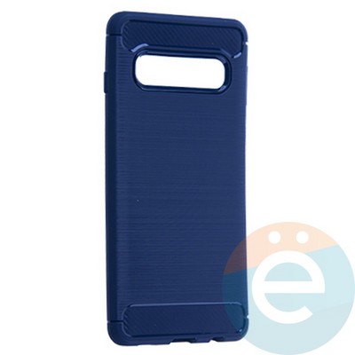 Накладка силиконовая Carbon 360 на Samsung S10 синяя - фото 19933