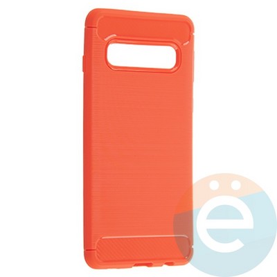 Накладка силиконовая Carbon 360 на Samsung S10 красная - фото 19934