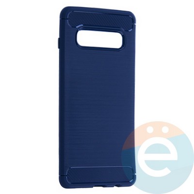 Накладка силиконовая Carbon 360 на Samsung S10 Plus синяя - фото 19935