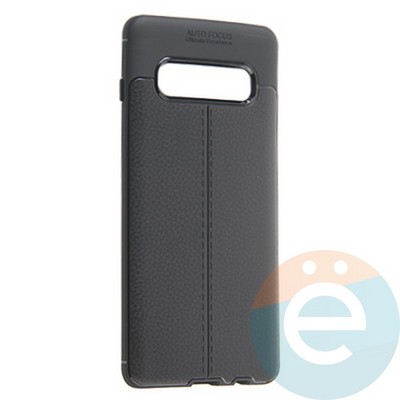 Накладка силиконовая 360 с кожаными вставками на Samsung Galaxy S10 Plus черная - фото 19971