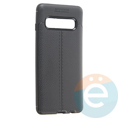 Накладка силиконовая 360 с кожаными вставками на Samsung Galaxy S10 черная - фото 19974