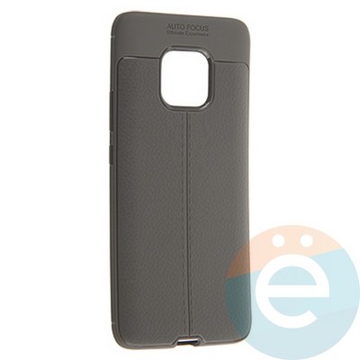 Накладка силиконовая 360 с кожаными вставками на Huawei Mate 20 Pro серая - фото 19995