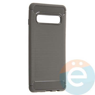 Накладка силиконовая Carbon 360 на Samsung S10 серая - фото 20019