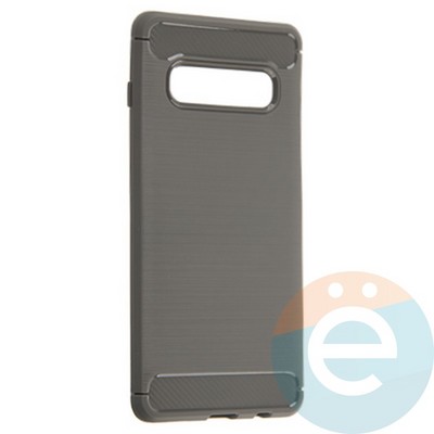 Накладка силиконовая Carbon 360 на Samsung S10 Plus серая - фото 20025