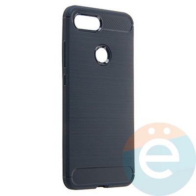 Накладка силиконовая Carbon 360 на Xiaomi Mi 8 Lite синяя - фото 21602