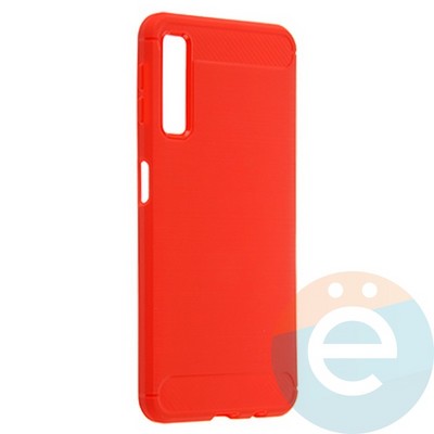 Накладка силиконовая Carbon 360 на Samsung A7 2018 красная - фото 21644