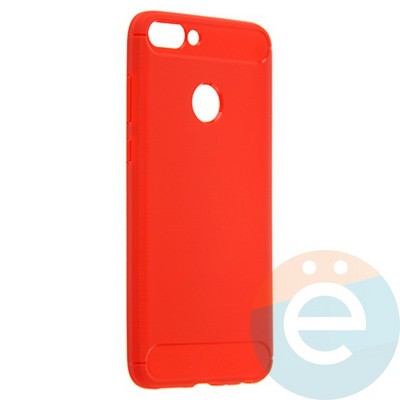 Накладка силиконовая Carbon 360 на Huawei P-Smart красная - фото 21674