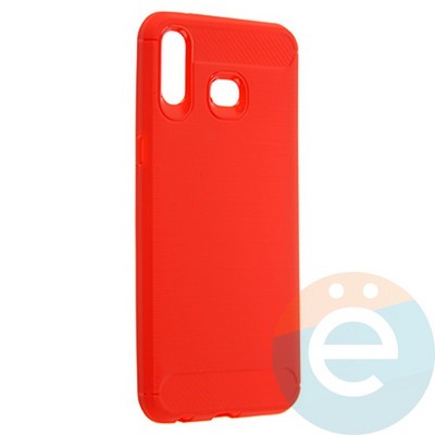 Накладка силиконовая Carbon 360 на Samsung A6S 2018 красная - фото 21689