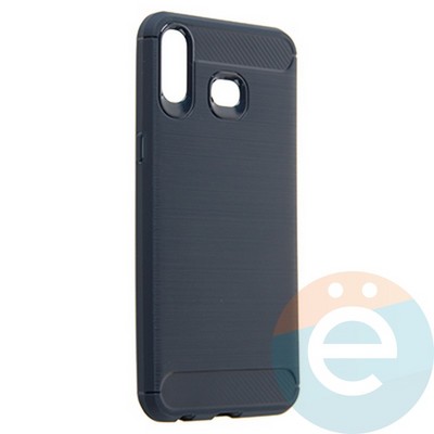 Накладка силиконовая Carbon 360 на Samsung A6S 2018 синяя - фото 21692