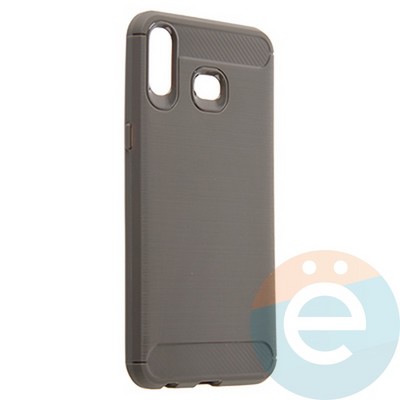 Накладка силиконовая Carbon 360 на Samsung A6S 2018 серая - фото 21695