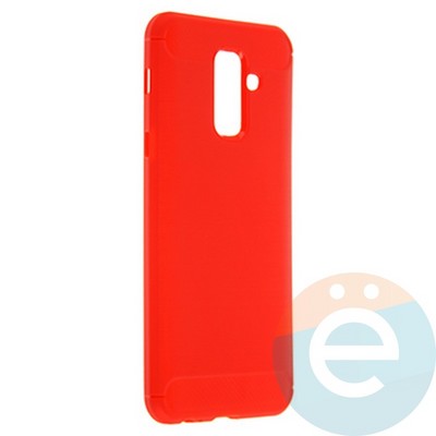 Накладка силиконовая Carbon 360 на Samsung J8 2018 красная - фото 21730