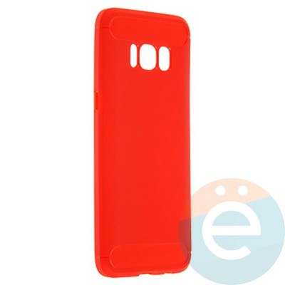 Накладка силиконовая Carbon 360 на Samsung S8 красная - фото 21786