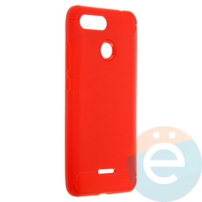Накладка силиконовая Carbon 360 на Xiaomi Redmi 6 красная - фото 21810