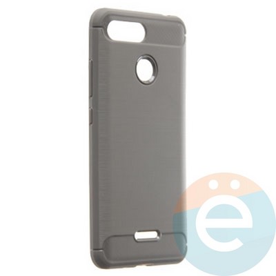 Накладка силиконовая Carbon 360 на Xiaomi Redmi 6 серая - фото 21813