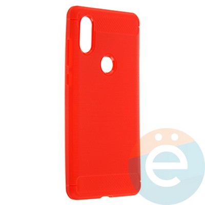 Накладка силиконовая Carbon 360 на Xiaomi Mi Mix 2S красная - фото 21846