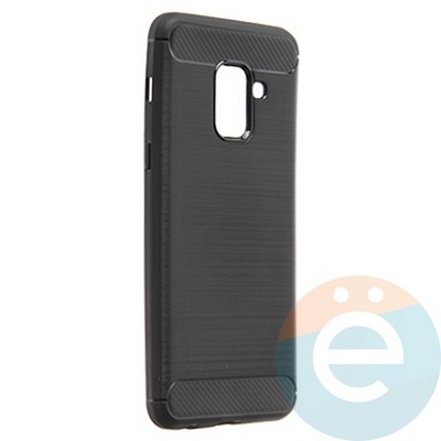 Накладка силиконовая Carbon 360 на Samsung A8 2018 черная - фото 21861