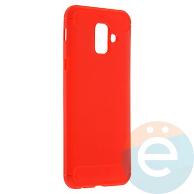 Накладка силиконовая Carbon 360 на Samsung A6 2018 красная - фото 21864