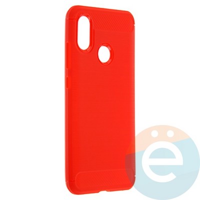 Накладка силиконовая Carbon 360 на Xiaomi Mi 8 красная - фото 21876