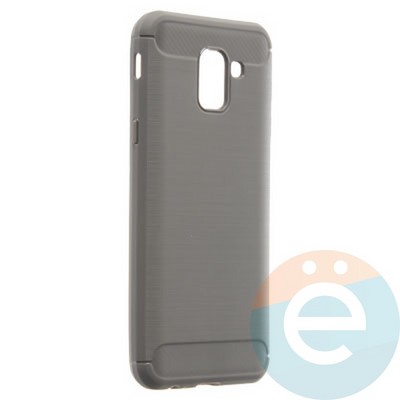 Накладка силиконовая Carbon 360 на Samsung J6 2018 серая - фото 21885