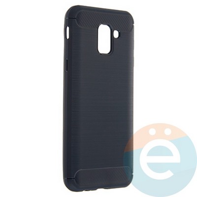 Накладка силиконовая Carbon 360 на Samsung J6 2018 синяя - фото 21891