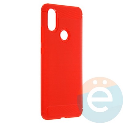 Накладка силиконовая Carbon 360 на Xiaomi Mi A2/6X красная - фото 21951