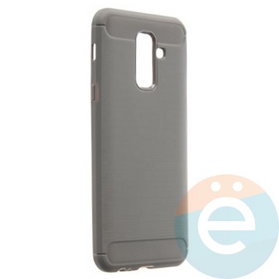 Накладка силиконовая Carbon 360 на Samsung A6 Plus 2018 серая - фото 21954