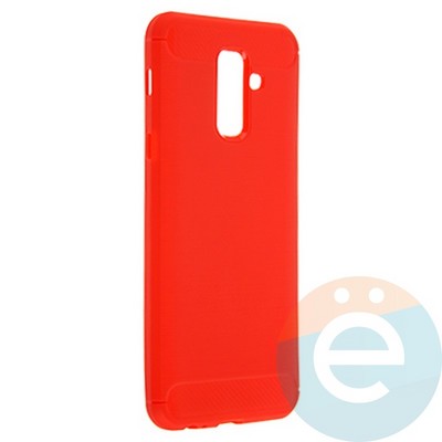 Накладка силиконовая Carbon 360 на Samsung A6 Plus 2018 красная - фото 21963