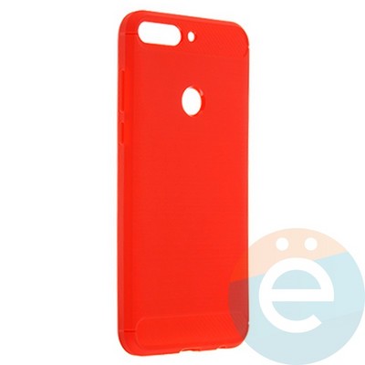Накладка силиконовая Carbon 360 на Huawei 7C Pro красная - фото 22002