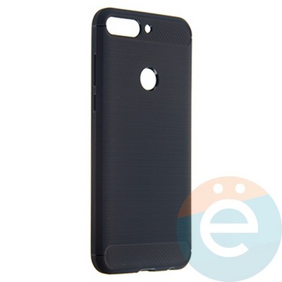 Накладка силиконовая Carbon 360 на Huawei 7C Pro синяя - фото 22005