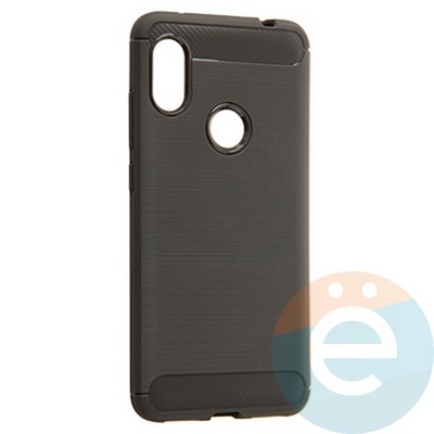 Накладка силиконовая Carbon 360 на Xiaomi Redmi Note 6 Pro серая - фото 22026