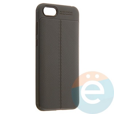 Накладка силиконовая 360 с кожаными вставками на Huawei Y5 2018/ Honor 7A серая - фото 22120