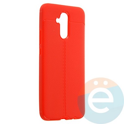 Накладка силиконовая 360 с кожаными вставками на Huawei Mate 20 Lite красная - фото 22123