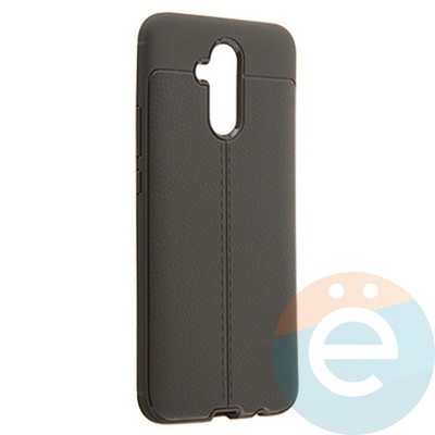 Накладка силиконовая 360 с кожаными вставками на Huawei Mate 20 Lite серая - фото 22129