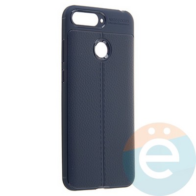 Накладка силиконовая 360 с кожаными вставками на Huawei Y6 Prime синяя - фото 22132