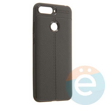 Накладка силиконовая 360 с кожаными вставками на Huawei Y6 Prime серая - фото 22135