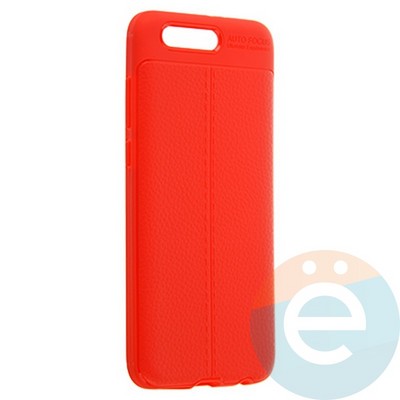 Накладка силиконовая 360 с кожаными вставками на Huawei Honor 9 красная - фото 22147