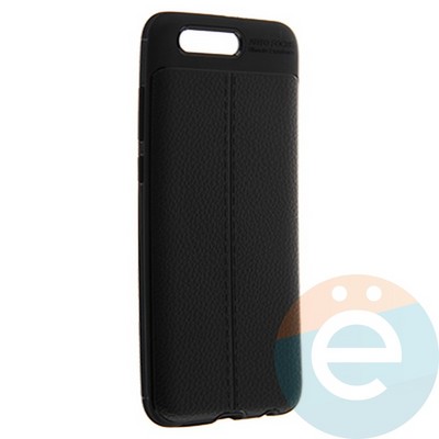 Накладка силиконовая 360 с кожаными вставками на Huawei Honor 9 черная - фото 22150