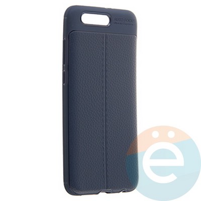 Накладка силиконовая 360 с кожаными вставками на Huawei Honor 9 синяя - фото 22191