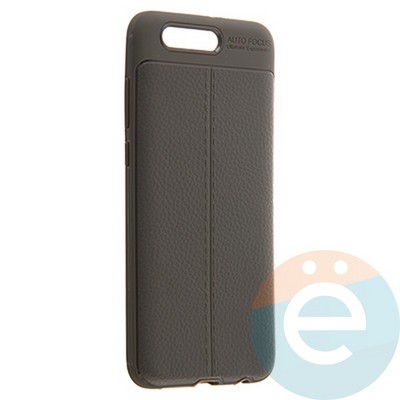 Накладка силиконовая 360 с кожаными вставками на Huawei Honor 9 серая - фото 22194