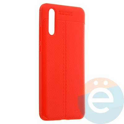 Накладка силиконовая 360 с кожаными вставками на Huawei P20 красная - фото 22197