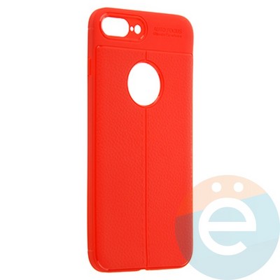 Накладка силиконовая 360 с кожаными вставками на Iphone 7/8 Plus красная - фото 22212