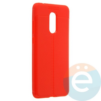 Накладка силиконовая 360 с кожаными вставками на Xiaomi Redmi 5 красная - фото 22269