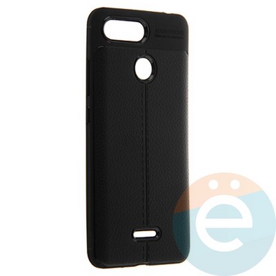 Накладка силиконовая 360 с кожаными вставками на Xiaomi Redmi 6 черная - фото 22281