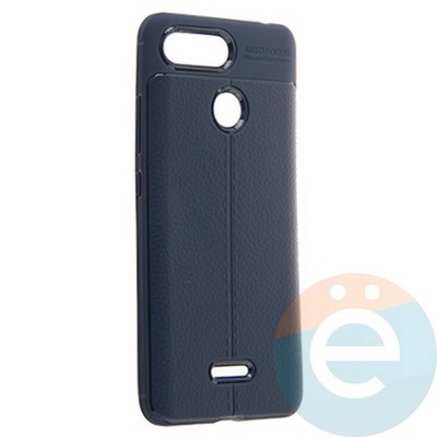 Накладка силиконовая 360 с кожаными вставками на Xiaomi Redmi 6 синяя - фото 22284