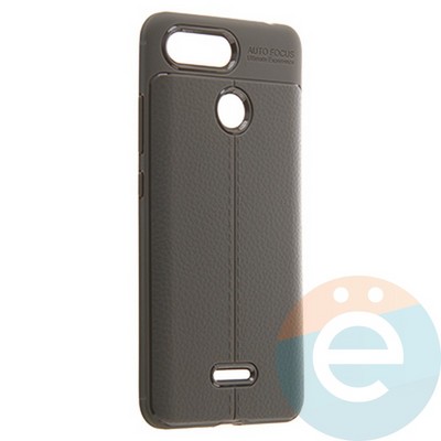 Накладка силиконовая 360 с кожаными вставками на Xiaomi Redmi 6 серая - фото 22287